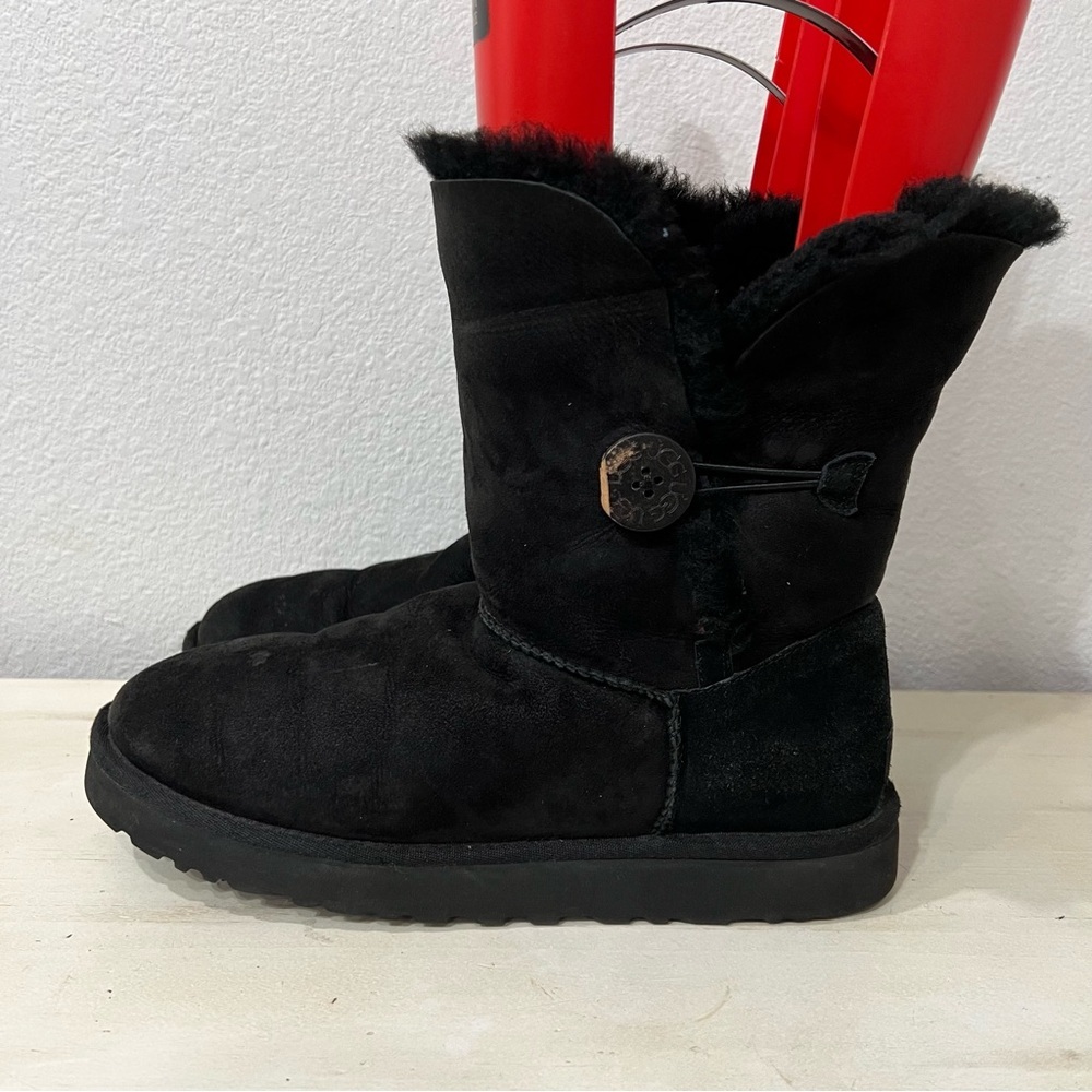 Ugg Black Suede Bailey Button Boots
